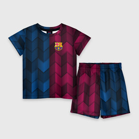 Детский костюм с шортами 3D с принтом FC Barca 2018 Creative uniform в Курске,  |  | fc | fc barcelona | fcb | барселона | спорт | спортивные | фк | футбол | футбольный клуб