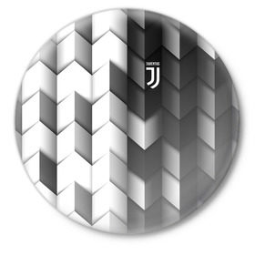 Значок с принтом Juventus 2018 Geometry Sport в Курске,  металл | круглая форма, металлическая застежка в виде булавки | fc | juventus | спорт | спортивные | фк | футбол | футбольный клуб | ювентус