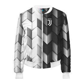 Женский бомбер 3D с принтом Juventus 2018 Geometry Sport в Курске, 100% полиэстер | застегивается на молнию, по бокам два кармана без застежек, мягкие манжеты, по низу бомбера и на воротнике — эластичная резинка | fc | juventus | спорт | спортивные | фк | футбол | футбольный клуб | ювентус