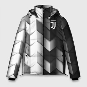 Мужская зимняя куртка 3D с принтом Juventus 2018 Geometry Sport в Курске, верх — 100% полиэстер; подкладка — 100% полиэстер; утеплитель — 100% полиэстер | длина ниже бедра, свободный силуэт Оверсайз. Есть воротник-стойка, отстегивающийся капюшон и ветрозащитная планка. 

Боковые карманы с листочкой на кнопках и внутренний карман на молнии. | fc | juventus | спорт | спортивные | фк | футбол | футбольный клуб | ювентус