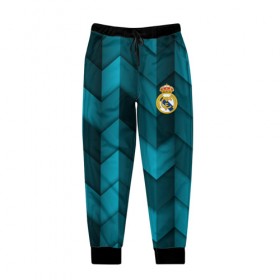 Мужские брюки 3D с принтом Real Madrid 2018 Sport в Курске, 100% полиэстер | манжеты по низу, эластичный пояс регулируется шнурком, по бокам два кармана без застежек, внутренняя часть кармана из мелкой сетки | 