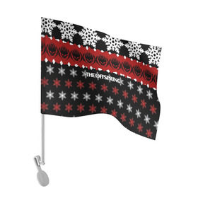 Флаг для автомобиля с принтом Праздничный The Offspring в Курске, 100% полиэстер | Размер: 30*21 см | the offspring | офспринг | оффспринг | рок