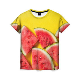 Женская футболка 3D с принтом арбуз в Курске, 100% полиэфир ( синтетическое хлопкоподобное полотно) | прямой крой, круглый вырез горловины, длина до линии бедер | berry | food | fruit | health | rest | summer | vegan | vegetarianism | vitamins | watermelon | арбуз | веган | вегетарианство | витамины | еда | здоровье | лето | отдых | фрукты | ягода