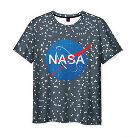 Мужская футболка 3D с принтом NASA в Курске, 100% полиэфир | прямой крой, круглый вырез горловины, длина до линии бедер | nasa | star | звезды | космос | наса
