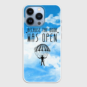 Чехол для iPhone 13 Pro с принтом skydive в Курске,  |  | adrenaline | base jumping | extreme | jump | parachute | sky | skydive | адреналин | бейс | бейсджампинг | высота | небо | облака | парашют | полет | прыжок | риск | самолет | свобода | экстрим