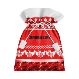 Подарочный 3D мешок с принтом Праздничный Green Day в Курске, 100% полиэстер | Размер: 29*39 см | green day | билли джо армстронг | грин дей | зелёный день | майк дёрнт | тре кул