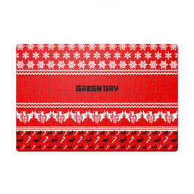 Пазл магнитный 126 элементов с принтом Праздничный Green Day в Курске, полимерный материал с магнитным слоем | 126 деталей, размер изделия —  180*270 мм | green day | билли джо армстронг | грин дей | зелёный день | майк дёрнт | тре кул