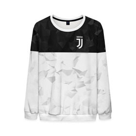 Мужской свитшот 3D с принтом Juventus 2018 Black and White в Курске, 100% полиэстер с мягким внутренним слоем | круглый вырез горловины, мягкая резинка на манжетах и поясе, свободная посадка по фигуре | fc | juventus | спорт | спортивные | фк | футбол | футбольный клуб | ювентус