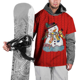 Накидка на куртку 3D с принтом Снеговик вышивка в Курске, 100% полиэстер |  | new year | елка | новогодний | новогодняя вышивка | новый год | рождество | снег | снежинки