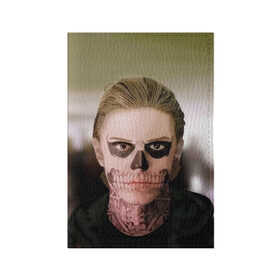 Обложка для паспорта матовая кожа с принтом Tate в Курске, натуральная матовая кожа | размер 19,3 х 13,7 см; прозрачные пластиковые крепления | Тематика изображения на принте: ahs | american horror story | американская история ужасов