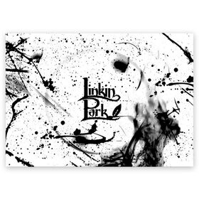 Поздравительная открытка с принтом Linkin Park в Курске, 100% бумага | плотность бумаги 280 г/м2, матовая, на обратной стороне линовка и место для марки
 | Тематика изображения на принте: chester bennington | linkin park | беннингтон честер | линкин парк