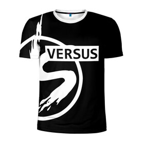 Мужская футболка 3D спортивная с принтом VERSUS в Курске, 100% полиэстер с улучшенными характеристиками | приталенный силуэт, круглая горловина, широкие плечи, сужается к линии бедра | battle | versus | батл | версус