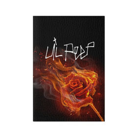 Обложка для паспорта матовая кожа с принтом Надпись LiL PEEP в Курске, натуральная матовая кожа | размер 19,3 х 13,7 см; прозрачные пластиковые крепления | lil peep | лил пип | огонь | роза