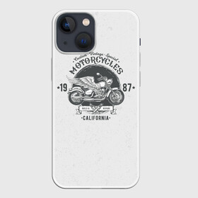 Чехол для iPhone 13 mini с принтом Vintage motocycle в Курске,  |  | harley | motorbike | motorcycle | race | rider | ryder | skull | speed | байк | гонки | гонщик | мото | мотобайк | мотоцикл | райдер | скорость | харлей | череп