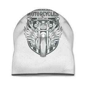 Шапка 3D с принтом Vintage motocycle 5 в Курске, 100% полиэстер | универсальный размер, печать по всей поверхности изделия | harley | motorbike | motorcycle | race | rider | ryder | skull | speed | байк | гонки | гонщик | мото | мотобайк | мотоцикл | райдер | скорость | харлей | череп