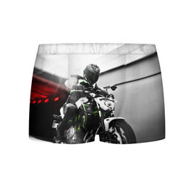 Мужские трусы 3D с принтом Kawasaki в Курске, 50% хлопок, 50% полиэстер | классическая посадка, на поясе мягкая тканевая резинка | motorbike | motorcycle | race | rider | ryder | speed | yamaha | байк | гонки | гонщик | кавасаки | мото | мотобайк | мотоцикл | райдер | скорость | ямаха