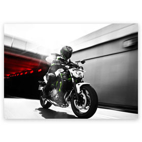 Поздравительная открытка с принтом Kawasaki в Курске, 100% бумага | плотность бумаги 280 г/м2, матовая, на обратной стороне линовка и место для марки
 | motorbike | motorcycle | race | rider | ryder | speed | yamaha | байк | гонки | гонщик | кавасаки | мото | мотобайк | мотоцикл | райдер | скорость | ямаха