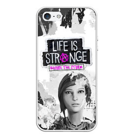 Чехол для iPhone 5/5S матовый с принтом Chloe Life is Strange в Курске, Силикон | Область печати: задняя сторона чехла, без боковых панелей | Тематика изображения на принте: before the storm | black and white | chloe | grunge | life is strange | pink | punk | гранж | розовый | хлоя | черно белое