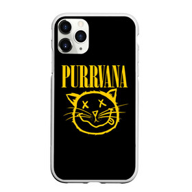 Чехол для iPhone 11 Pro матовый с принтом Purrvana в Курске, Силикон |  | nirvana | мурвана | нирвана