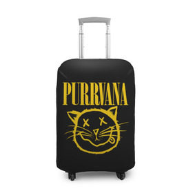 Чехол для чемодана 3D с принтом Purrvava в Курске, 86% полиэфир, 14% спандекс | двустороннее нанесение принта, прорези для ручек и колес | Тематика изображения на принте: nirvana | мурвана | нирвана