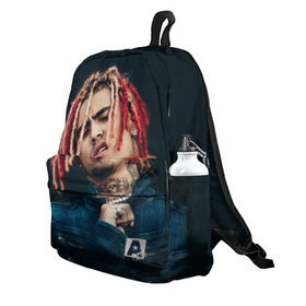 Рюкзак 3D с принтом Lil Pump в Курске, 100% полиэстер | лямки с регулируемой длиной, сверху петелька, чтобы рюкзак можно было повесить на вешалку. Основное отделение закрывается на молнию, как и внешний карман. Внутри два дополнительных кармана, один из которых закрывается на молнию. По бокам два дополнительных кармашка | Тематика изображения на принте: esketit | esskeetit | gang | lil | pump | rap | качер | лил | маленький | насос | памп | репер | рэпер | рэппер | с дредами | эшкере | эшкерее | эшкереее | эшкерееее | эщкере | эщкерее | эщкереее | эщкерееее