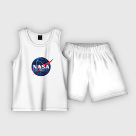 Детская пижама с шортами хлопок с принтом NASA в Курске,  |  | nasa | астронавт | астрофизика | космическое агенство | космонавт | космос | наса | скафандр   | шлем