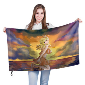 Флаг 3D с принтом fairy tail в Курске, 100% полиэстер | плотность ткани — 95 г/м2, размер — 67 х 109 см. Принт наносится с одной стороны | 