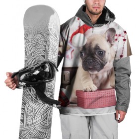 Накидка на куртку 3D с принтом Новогодние чудеса в Курске, 100% полиэстер |  | Тематика изображения на принте: елка | новый год | пес | снег | снежинки | собака | щенок