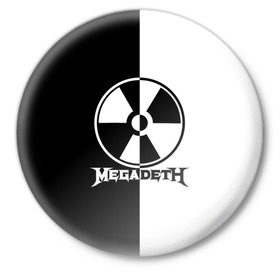 Значок с принтом Megadeth в Курске,  металл | круглая форма, металлическая застежка в виде булавки | Тематика изображения на принте: megadet | megadeth | группа | дирк вербурен | дэвид эллефсон | дэйв мастейн | кико лоурейро | мегадет | мегадетх | метал | рок | трэш | трэшметал | тяжелый | хард | хардрок | хеви | хевиметал