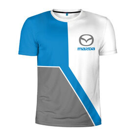 Мужская футболка 3D спортивная с принтом Mazda в Курске, 100% полиэстер с улучшенными характеристиками | приталенный силуэт, круглая горловина, широкие плечи, сужается к линии бедра | auto | japan | race | zoom | авто | автомобиль | гонки | мазда | марка | машина | япония