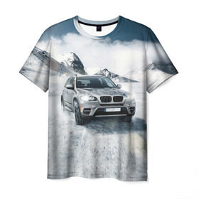 Мужская футболка 3D с принтом BMW X5 в Курске, 100% полиэфир | прямой крой, круглый вырез горловины, длина до линии бедер | auto | race | авто | автомобиль | бмв | бумер | бэха | гонки | марка | машина