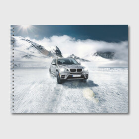 Альбом для рисования с принтом BMW X5 в Курске, 100% бумага
 | матовая бумага, плотность 200 мг. | auto | race | авто | автомобиль | бмв | бумер | бэха | гонки | марка | машина