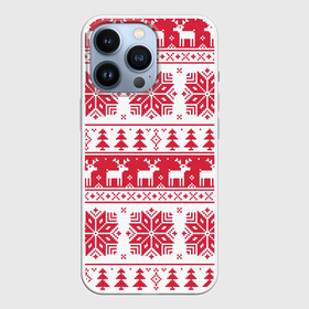 Чехол для iPhone 13 Pro с принтом mc4 в Курске,  |  | Тематика изображения на принте: елка | елки | новый год | олени | олень | свитер | снежинка | снежинки