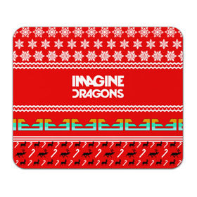 Коврик прямоугольный с принтом Праздничный Imagine Dragons в Курске, натуральный каучук | размер 230 х 185 мм; запечатка лицевой стороны | dragons | imagine | альтернативный | американская | арена | бэн макки | группа | драгонс | дэн | дэн рейнольдс | знак | имеджин | инди | индирок | красный | надпись | новогодний | новый год | поп | праздник