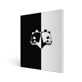 Холст квадратный с принтом Панда в Курске, 100% ПВХ |  | бамбук | бамбуковый медведь | белый | голова | два | животное | злость | красная книга | крутой | мишка | оскал | панда | прикольный | тату | цвета | чб | черный | ярость