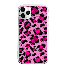 Чехол для iPhone 11 Pro Max матовый с принтом Розовый леопард в Курске, Силикон |  | Тематика изображения на принте: гепард | леопард