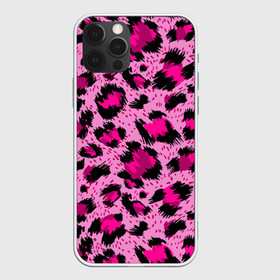 Чехол для iPhone 12 Pro с принтом Розовый леопард в Курске, силикон | область печати: задняя сторона чехла, без боковых панелей | Тематика изображения на принте: гепард | леопард
