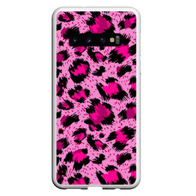 Чехол для Samsung Galaxy S10 с принтом Розовый леопард в Курске, Силикон | Область печати: задняя сторона чехла, без боковых панелей | Тематика изображения на принте: гепард | леопард