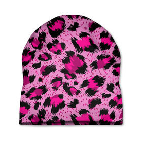 Шапка 3D с принтом Розовый леопард в Курске, 100% полиэстер | универсальный размер, печать по всей поверхности изделия | гепард | леопард