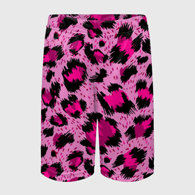 Детские спортивные шорты 3D с принтом Розовый леопард в Курске,  100% полиэстер
 | пояс оформлен широкой мягкой резинкой, ткань тянется
 | Тематика изображения на принте: гепард | леопард