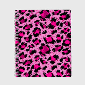 Тетрадь с принтом Розовый леопард в Курске, 100% бумага | 48 листов, плотность листов — 60 г/м2, плотность картонной обложки — 250 г/м2. Листы скреплены сбоку удобной пружинной спиралью. Уголки страниц и обложки скругленные. Цвет линий — светло-серый
 | гепард | леопард