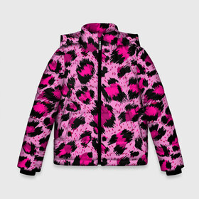 Зимняя куртка для мальчиков 3D с принтом Розовый леопард в Курске, ткань верха — 100% полиэстер; подклад — 100% полиэстер, утеплитель — 100% полиэстер | длина ниже бедра, удлиненная спинка, воротник стойка и отстегивающийся капюшон. Есть боковые карманы с листочкой на кнопках, утяжки по низу изделия и внутренний карман на молнии. 

Предусмотрены светоотражающий принт на спинке, радужный светоотражающий элемент на пуллере молнии и на резинке для утяжки | Тематика изображения на принте: гепард | леопард