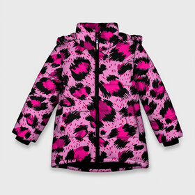 Зимняя куртка для девочек 3D с принтом Розовый леопард в Курске, ткань верха — 100% полиэстер; подклад — 100% полиэстер, утеплитель — 100% полиэстер. | длина ниже бедра, удлиненная спинка, воротник стойка и отстегивающийся капюшон. Есть боковые карманы с листочкой на кнопках, утяжки по низу изделия и внутренний карман на молнии. 

Предусмотрены светоотражающий принт на спинке, радужный светоотражающий элемент на пуллере молнии и на резинке для утяжки. | Тематика изображения на принте: гепард | леопард