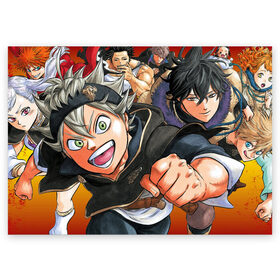 Поздравительная открытка с принтом Black Clover в Курске, 100% бумага | плотность бумаги 280 г/м2, матовая, на обратной стороне линовка и место для марки
 | black clover | manga | аниме | астер | магия | манга | черный клевер