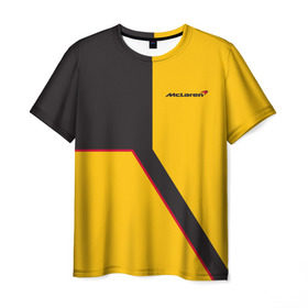 Мужская футболка 3D с принтом McLaren в Курске, 100% полиэфир | прямой крой, круглый вырез горловины, длина до линии бедер | car | mclaren | race | авто | автомобиль | гонки | макларен | марка | машина