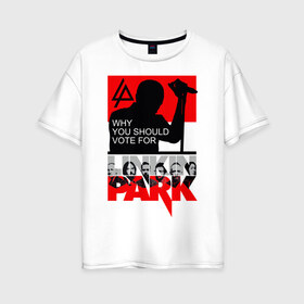 Женская футболка хлопок Oversize с принтом Linkin Park в Курске, 100% хлопок | свободный крой, круглый ворот, спущенный рукав, длина до линии бедер
 | alternative | linkin park | альтернатива | брэд дэлсон | джо хан | дэвид фаррелл | линкин парк | майк шинода | роб бурдон | честер беннингтон
