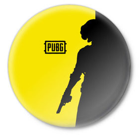 Значок с принтом PUBG в Курске,  металл | круглая форма, металлическая застежка в виде булавки | playerunknowns battlegrounds | pubg