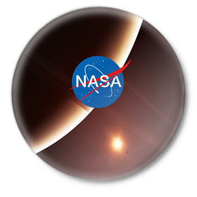 Значок с принтом NASA SPACE в Курске,  металл | круглая форма, металлическая застежка в виде булавки | galaxy | nasa | space | астрономия | известные | космос | наса | планеты | сатурн