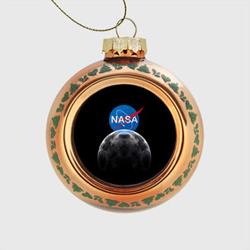 Стеклянный ёлочный шар с принтом NASA MOON в Курске, Стекло | Диаметр: 80 мм | galaxy | moon | nasa | space | астрономия | известные | космос | луна | наса | планет