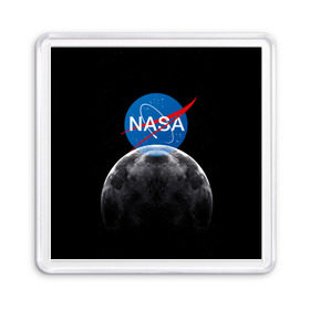 Магнит 55*55 с принтом NASA MOON в Курске, Пластик | Размер: 65*65 мм; Размер печати: 55*55 мм | galaxy | moon | nasa | space | астрономия | известные | космос | луна | наса | планет